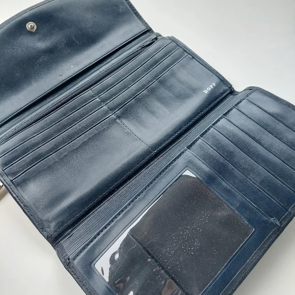 Leather Dopp Wallet Long Wallet Black  ( Bag E) - Picture 5 of 5